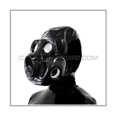 Deluxe gasmask-zipper-hood HR-B with 2 gasmask-threads and thread-cover - model PBF